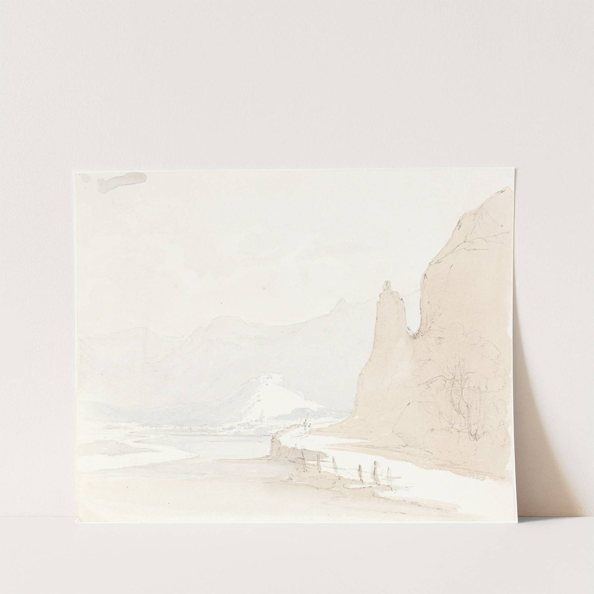 Swiss Landscape with a Village in the Distance by Sarah Grace Lushington