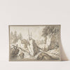 Swiss mountain landscape with small bridge spanning a brook by Franz Schütz