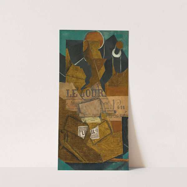 Tabac, Journal Et Bouteille De Vin Rosé by Juan Gris