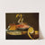 Tabletop still life, including a herring on a pewter dish, a porcelain bowl of shrimp, a wine glass, and a partially-peeled lemon by Joris van Son