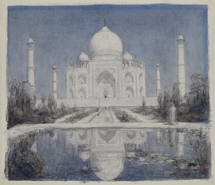 Taj Mahal bij maanlicht