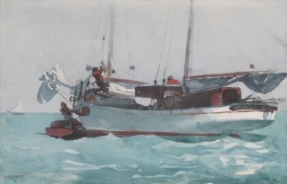 Taking on Wet Provisions (Schooner Marked Newport, K. W.) (1903)
