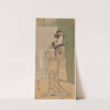Tall Actor as a Woman Reading a Letter by Bamboo Screen by Katsukawa Shunchō