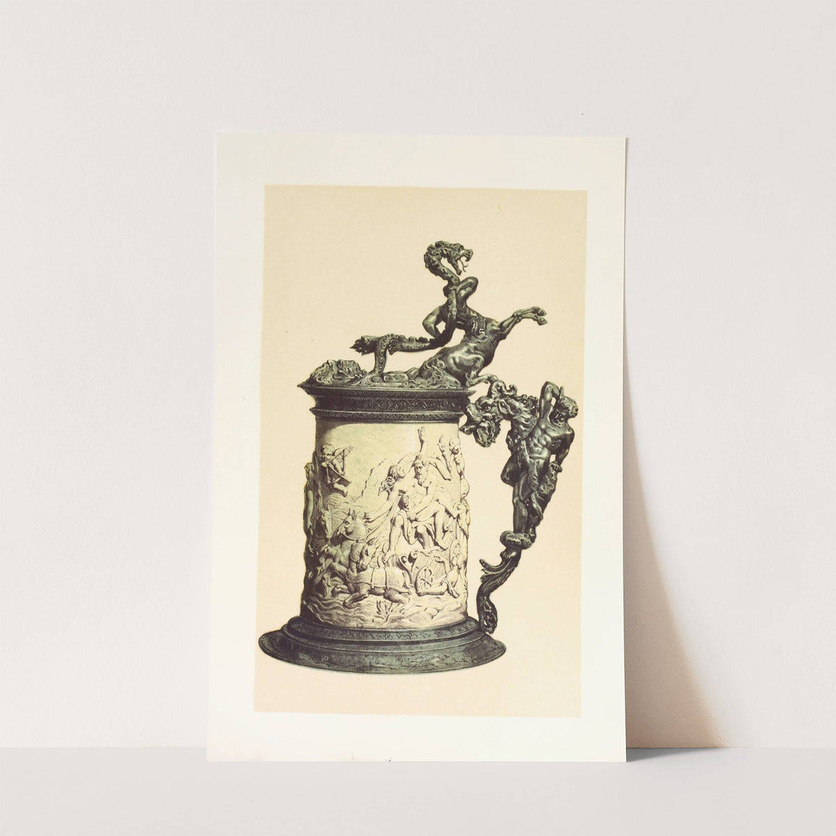 Tankard in Carved Ivory, mounted in Oxydised Silver by John Charles Robinson
