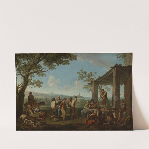 Tanzende italienische Bauern vor einer Osteria by Paolo Monaldi