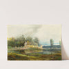 Teich mit Wald und Häusern by Carl Blechen