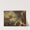 Tempest with Shipwreck in front of a Coastal Fortress by Peter van de Velde