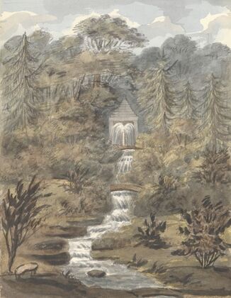 Temple and Falls, Sezincote
