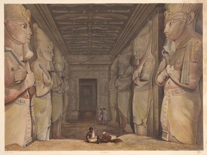 Temple d’Ibsamboul [Interior view] (Temple of Abu Simbel) (1841)