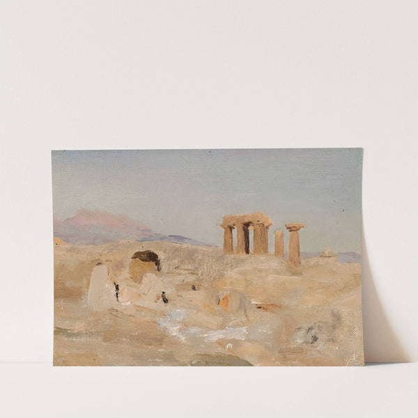 Temple of Apollo and Mount Parnassus in Corinth. From the journey to Greece (1905) by Jan Ciągliński