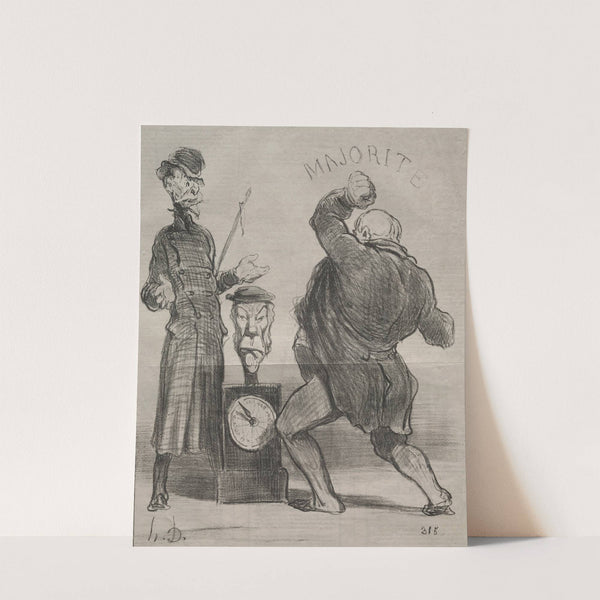 Testing His Strength (1851) by Honoré Daumier