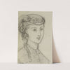 Tête de femme coiffée d&#8217;un petit chapeau agrémenté d&#8217;une plume (1867) by Anaïs Colin-Toudouze