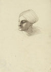Tête de femme de trois quarts à gauche