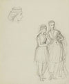 Tête de femme et 2 femmes en pied (1862-1872)