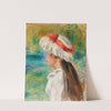 Tête de jeune fille coiffée d&#039;un chapeau de jardin by Pierre-Auguste Renoir