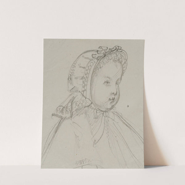 Tête de nourrisson de trois-quarts avec bonnet de dentelle (1861-1871) by Anaïs Colin-Toudouze