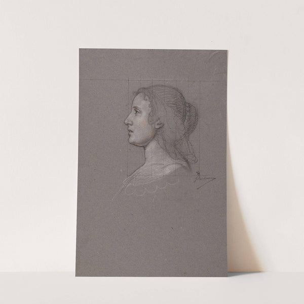 Tête de profil de femme à droite de la précédente by Jules Richomme