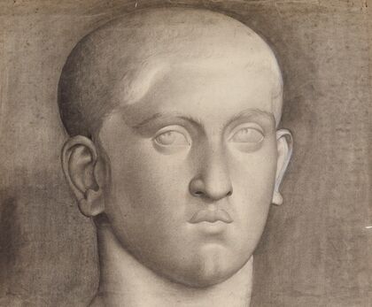 TÃªte d’homme de face (plÃ¢tre)