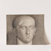 Tête d&#039;homme de face (plâtre) by Jean-Achille Benouville