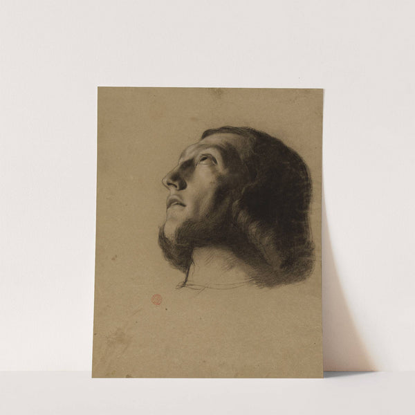 Tête d&#039;homme levée vers la gauche by François-Léon Benouville