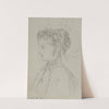 Tête féminine de profil avec coiffe fleurie nouée sous le menton (1867) by Anaïs Colin-Toudouze