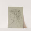 Tête féminine de profil avec toque à fleurs et rubans noués derrière (1867) by Anaïs Colin-Toudouze