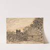 Thatched Cottage and Church by Samuel Palmer