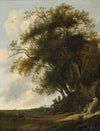 Thatchers mending a roof in a dune landscape