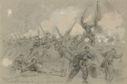The 164th N.Y.V charging Col. killed