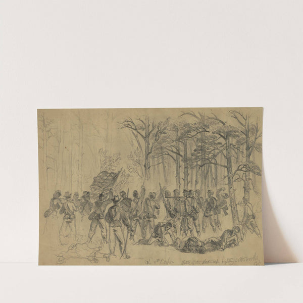 The 6th Corps-Battle of the Wilderness-fighting in the woods by Edwin Forbes