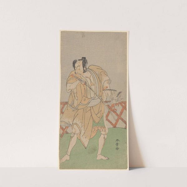 The Actor Ichikawa Danjuro with Hawk and Sword by Katsukawa Shunshō