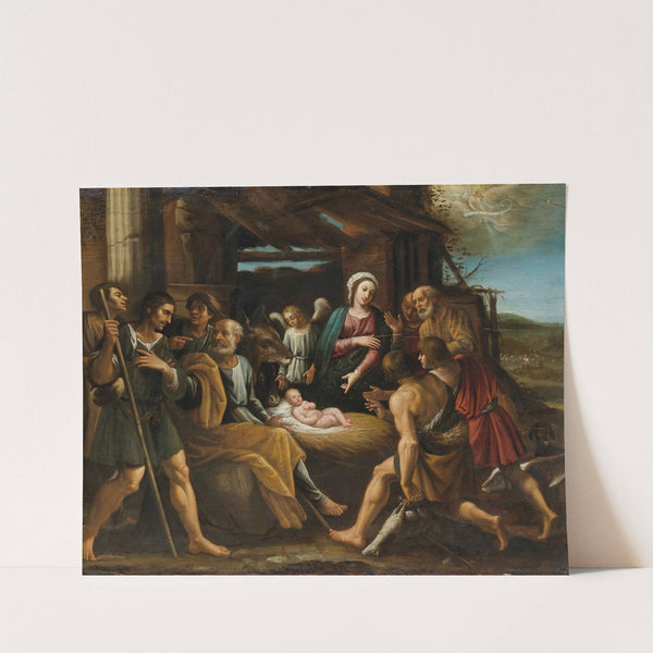 The Adoration Of The Shepherds by Giuseppe Vermiglio