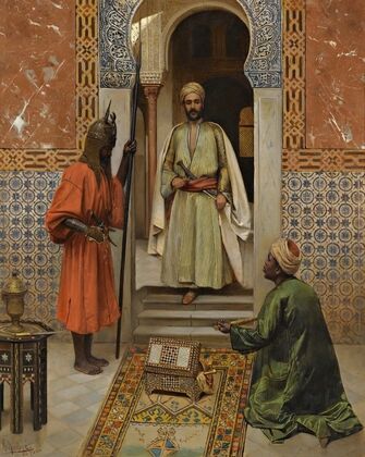 The Arms Merchant Presenting His Wares