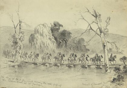 The army of General Fremont crossing the north fork of the Shenandoah at Mt. Jackson–Pursuit of Stonewall Jackson