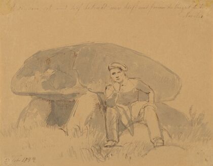 The Artist, Seated in Front of a Dolmen