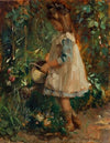 The artist’s daughter Albertine in the garden, watering the flowers