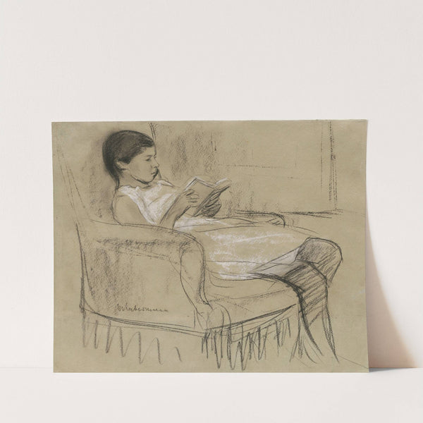 The Artist’s Daughter Käthe Reading in a Chair (1893-1895) by Max Liebermann