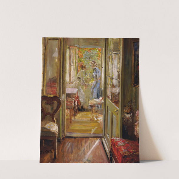 The artist&#039;s daughters in the veranda by Fritz von Uhde