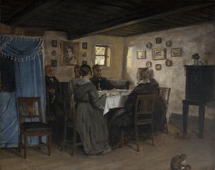 The Artist’s Friends and Family Seated Round a Table. Vejby, North Zealand