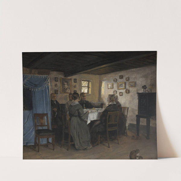 The Artist&#039;s Friends and Family Seated Round a Table. Vejby, North Zealand by P. C. Skovgaard