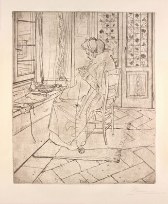 The Artist’s Mother Crocheting