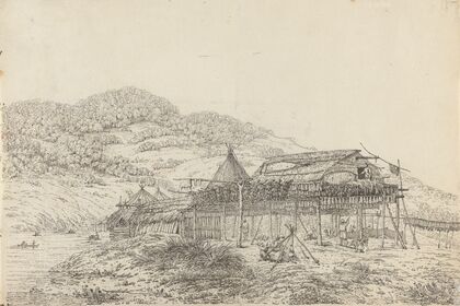 The Balagans or Summer Habitations, with the Method of Drying Fish, at St. Peter and Paul, Kamtschatka