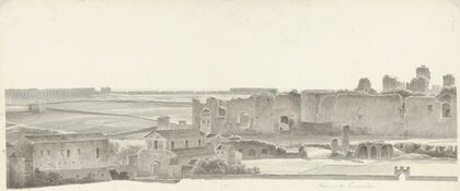 The Baths of Caracalla and Two Capitals from the Villa Mattei in Rome