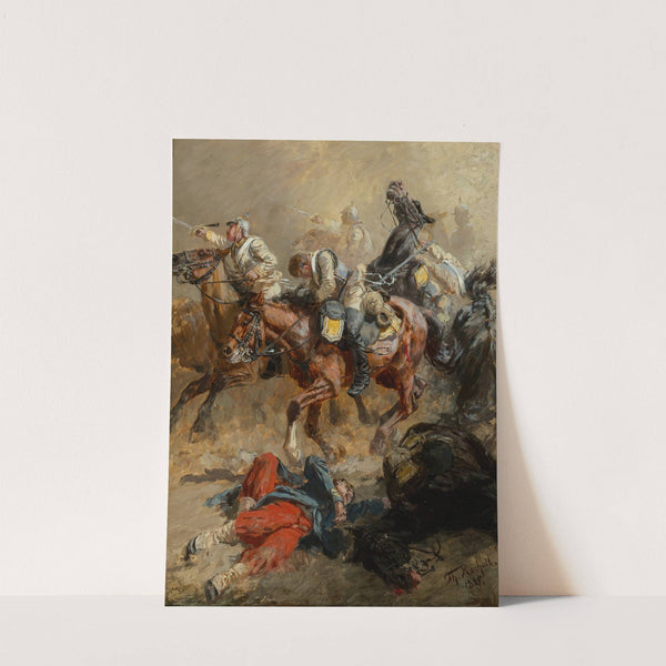 The battle on horseback by Theodor Rudolf Rocholl