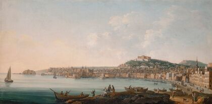 The Bay of Naples from the west, with the Castel dell’Ovo, the Castel Nuovo and the Certosa di San Martino — size preview