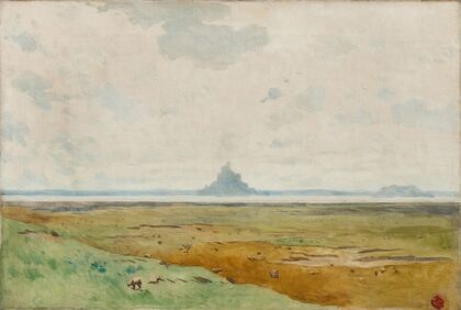 The bay of the Mont Saint-Michel with the rock of Tombelaine