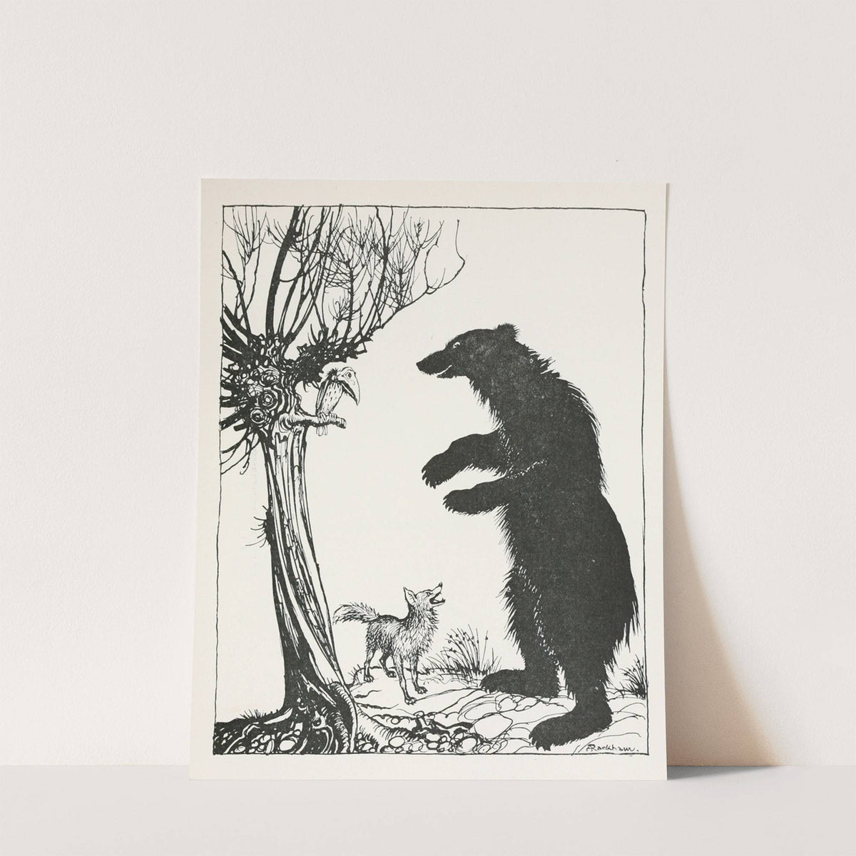 The Bear and the Fox (1912) by Arthur Rackham