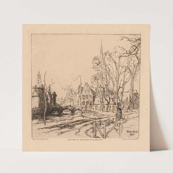 The Béguinage Bridge in Bruges (La Pont du Beguinage à Bruges) (1901) by Auguste Louis Lepère