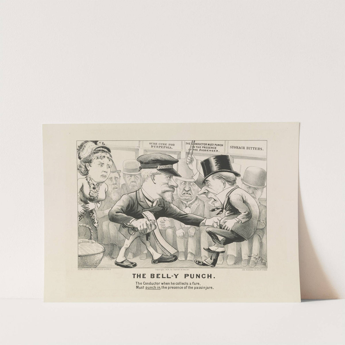 The bell-y punch; the conductor when he collects a fare, must punch in the presence of the passinjare (1876) by Thomas Worth