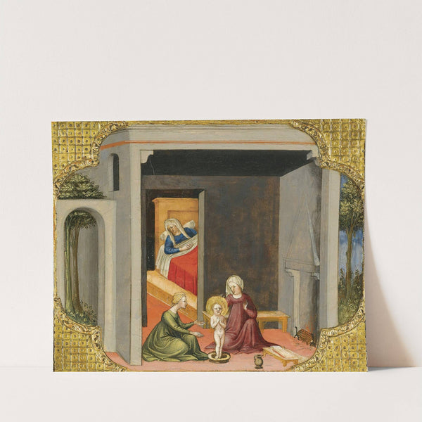The Birth Of St Nicholas Of Bari by Bicci Di Lorenzo